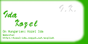 ida kozel business card